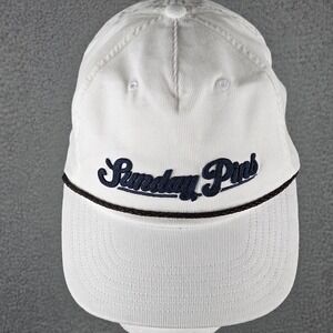 Adidas Sunday Pins Hat White Golf Corded Leather Strapback Corduroy Cap
